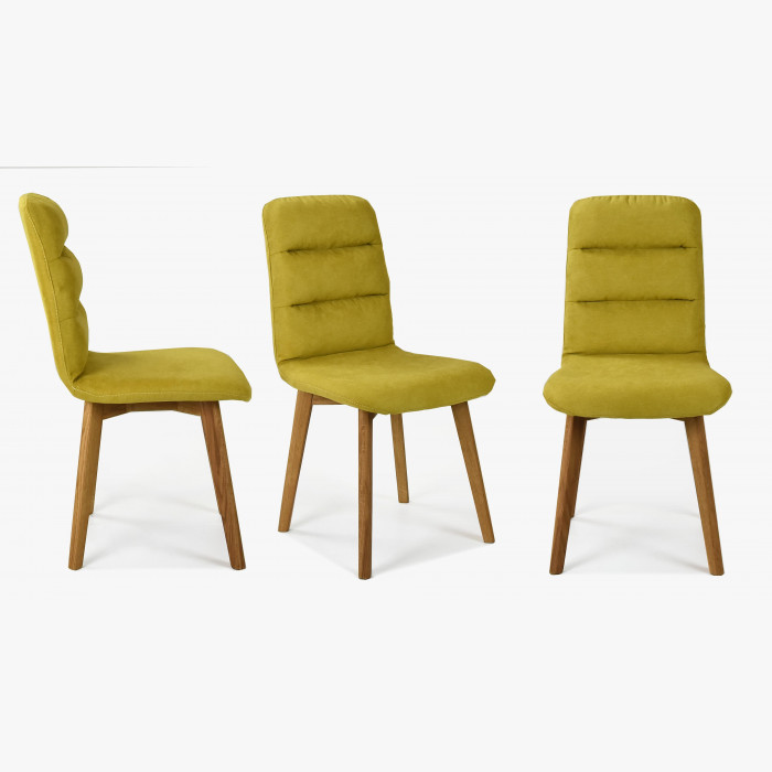 Wygodne krzesło, tapicerowane, nogi dębowe, żółte Orlando , {PARENT_CATEGORY_NAME - 2
