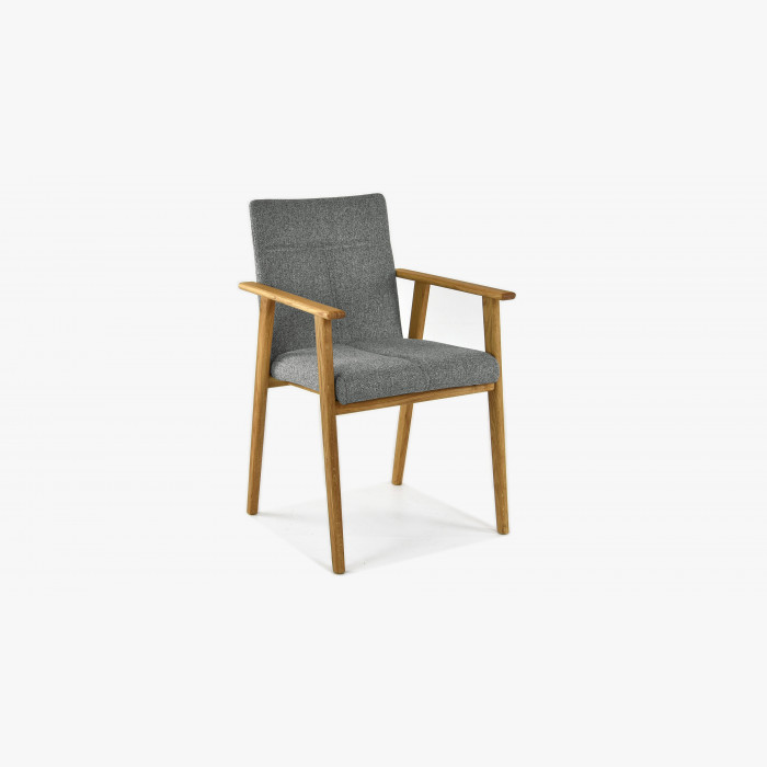 Krzesło z dębu z podłokietnikami do jadalni, Alina ciemnoszare , {PARENT_CATEGORY_NAME - 3