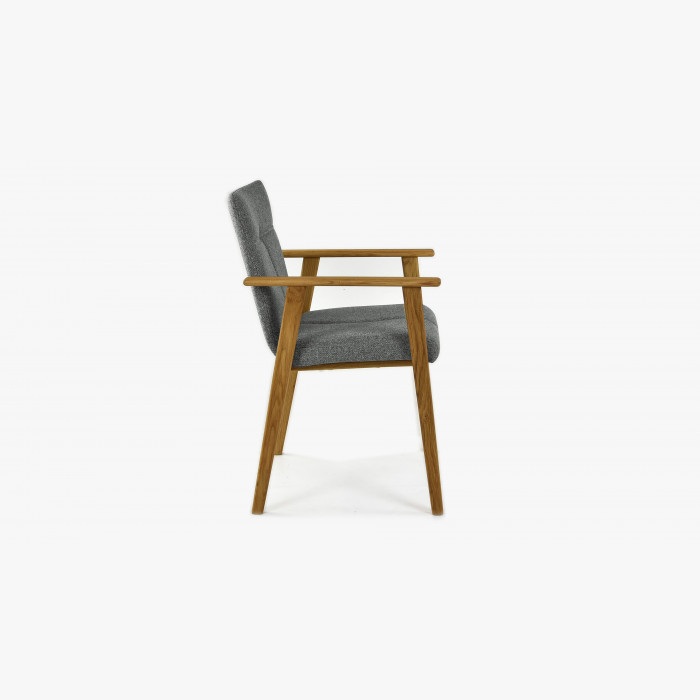 Krzesło z dębu z podłokietnikami do jadalni, Alina ciemnoszare , {PARENT_CATEGORY_NAME - 5