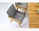 Krzesło z dębu z podłokietnikami do jadalni, Alina ciemnoszare , {PARENT_CATEGORY_NAME - 2