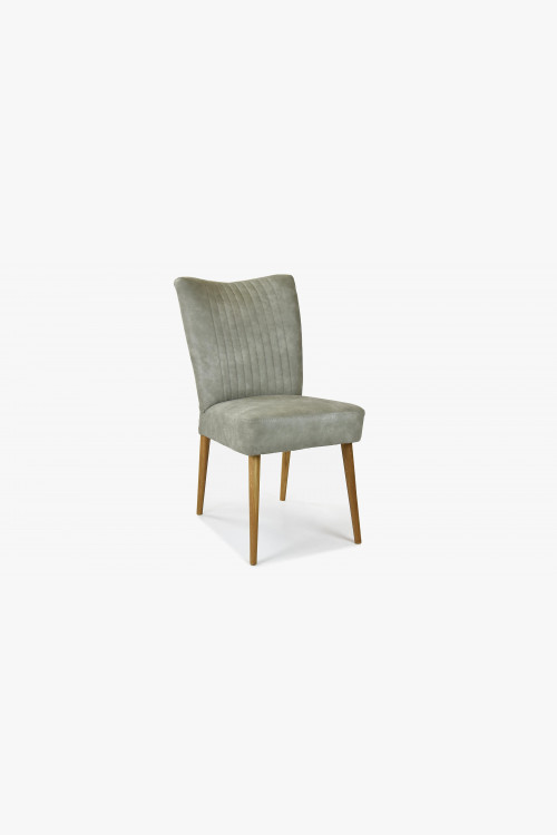Eleganckie krzesło Valencia - okrągłe nogi dąb, szara mięta - 1