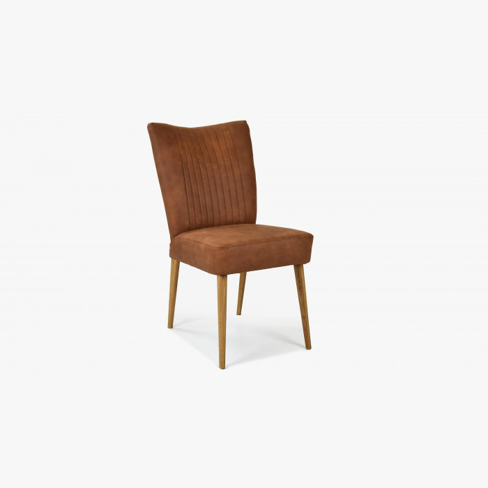 Eleganckie krzesło Valencia - okrągłe nogi z dębu, koniak , {PARENT_CATEGORY_NAME - 3