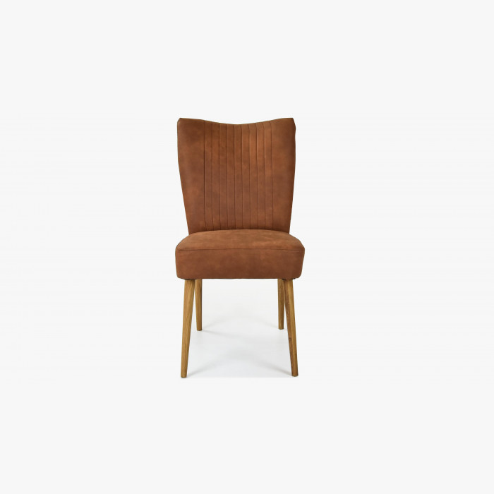 Eleganckie krzesło Valencia - okrągłe nogi z dębu, koniak , {PARENT_CATEGORY_NAME - 5