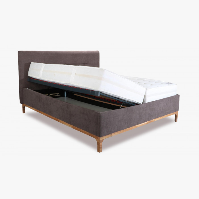 Łóżko tapicerowane na nogach ze schowkiem 160, brąz Mercur , {PARENT_CATEGORY_NAME - 3