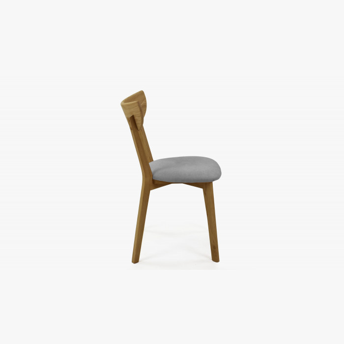 Nowoczesne dębowe krzesło Eva, szare siedzisko , {PARENT_CATEGORY_NAME - 4