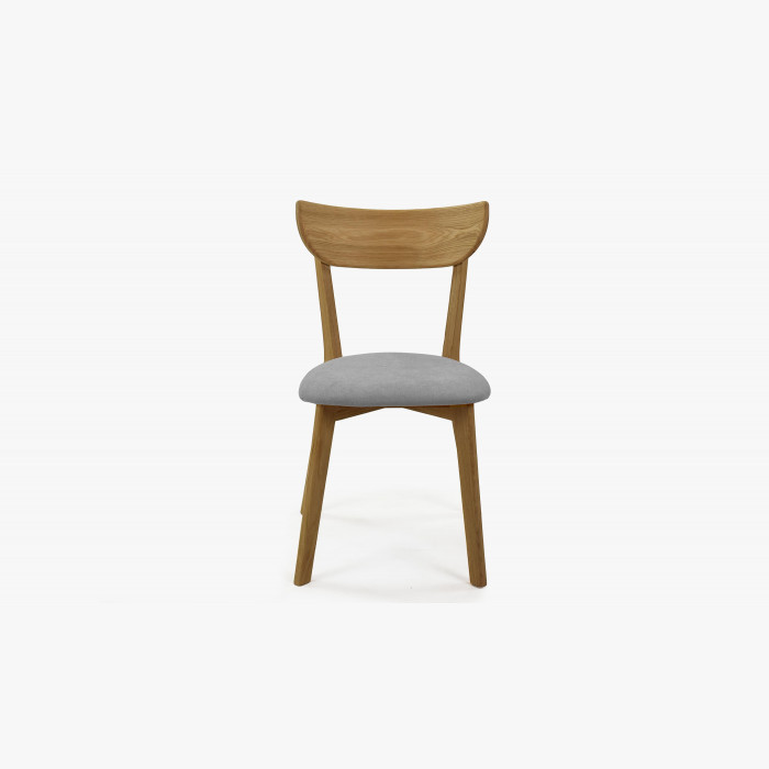 Nowoczesne dębowe krzesło Eva, szare siedzisko , {PARENT_CATEGORY_NAME - 5