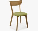 Nowoczesne dębowe krzesło Eva, zielone siedzisko , {PARENT_CATEGORY_NAME - 3