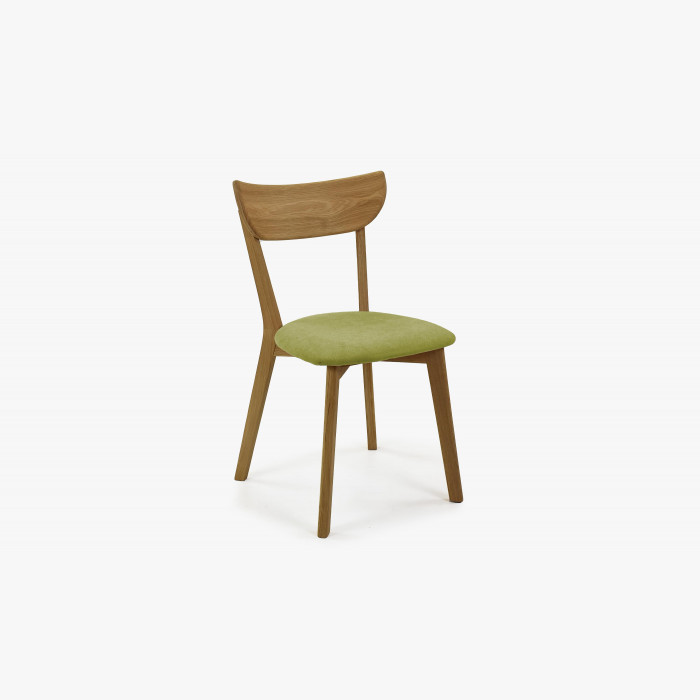 Nowoczesne dębowe krzesło Eva, zielone siedzisko , {PARENT_CATEGORY_NAME - 3