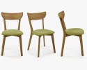 Nowoczesne dębowe krzesło Eva, zielone siedzisko , {PARENT_CATEGORY_NAME - 2