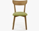 Nowoczesne dębowe krzesło Eva, zielone siedzisko , {PARENT_CATEGORY_NAME - 5