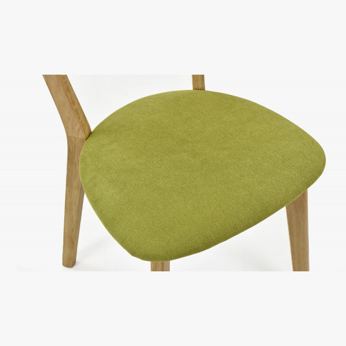 Nowoczesne dębowe krzesło Eva, zielone siedzisko , {PARENT_CATEGORY_NAME - 7