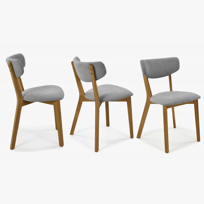 Krzesło tapicerowane - nogi dąb, Amisa szare , {PARENT_CATEGORY_NAME - 2
