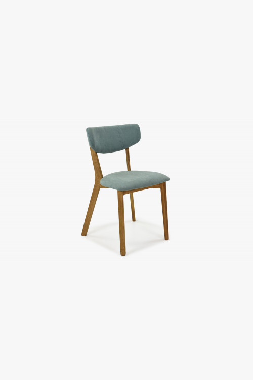 Krzesło tapicerowane, nogi dębowe, Amisa jasnozielone - 1
