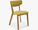 Krzesło tapicerowane - nogi dębowe, Amisa żółta , {PARENT_CATEGORY_NAME - 3
