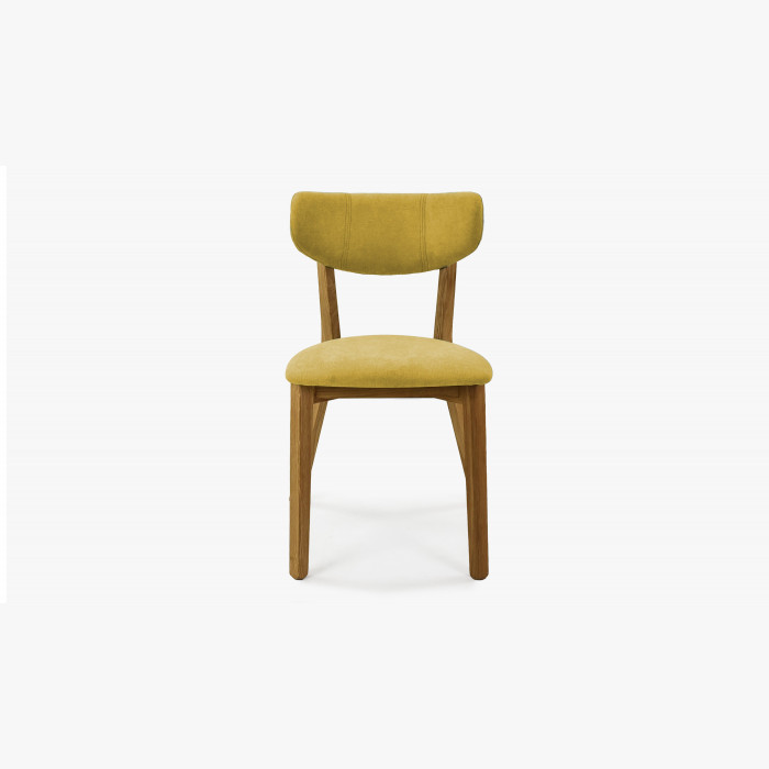 Krzesło tapicerowane - nogi dębowe, Amisa żółta , {PARENT_CATEGORY_NAME - 5