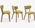 Krzesło tapicerowane - nogi dębowe, Amisa żółta , {PARENT_CATEGORY_NAME - 2