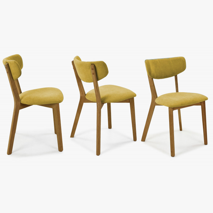 Krzesło tapicerowane - nogi dębowe, Amisa żółta , {PARENT_CATEGORY_NAME - 2