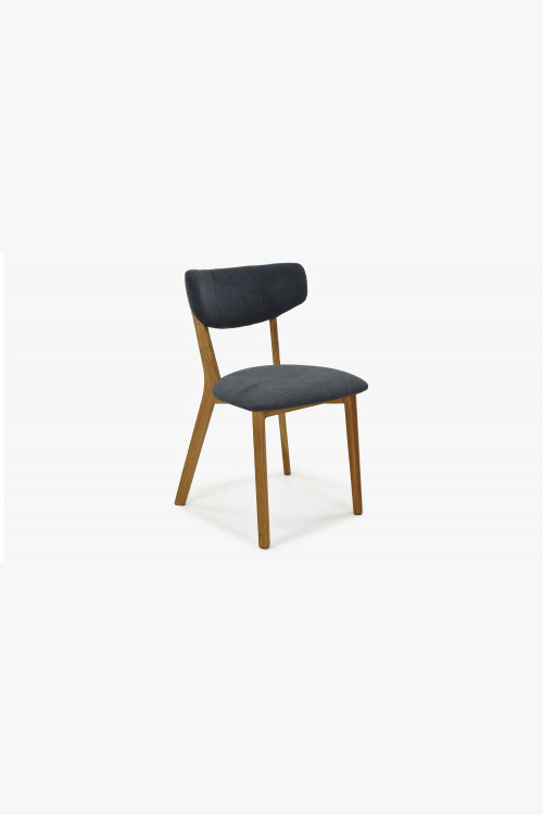 Krzesło tapicerowane- nogi z dębu, Amisa antracyt - 1