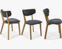 Krzesło tapicerowane- nogi z dębu, Amisa antracyt , {PARENT_CATEGORY_NAME - 2