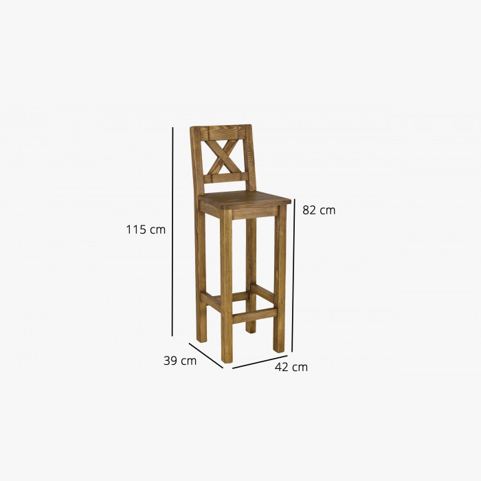 Krzesło barowe - rustykalne, sosna , {PARENT_CATEGORY_NAME - 4