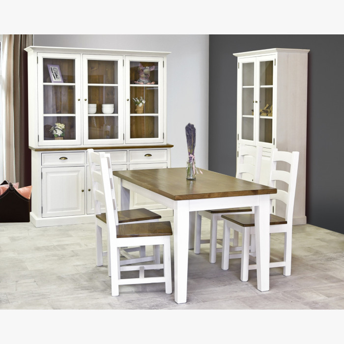 Stół z litego drewna biały - brązowy , {PARENT_CATEGORY_NAME - 3