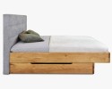 Dębowe łóżko tapicerowane wezgłowie szare, Dominika 160 x 200 cm , {PARENT_CATEGORY_NAME - 9