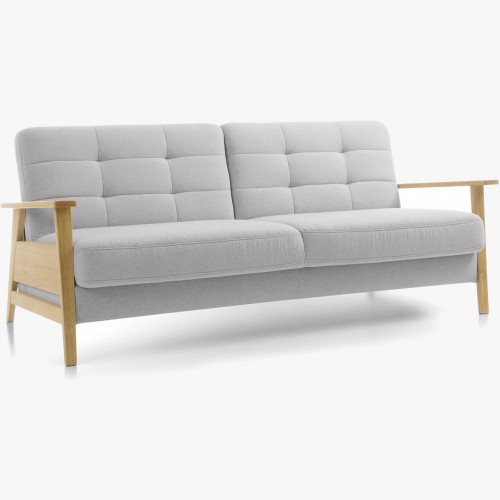 Sofa z drewnianymi podłokietnikami i funkcją spania, Olaf więcej kolorów , {PARENT_CATEGORY_NAME - 1