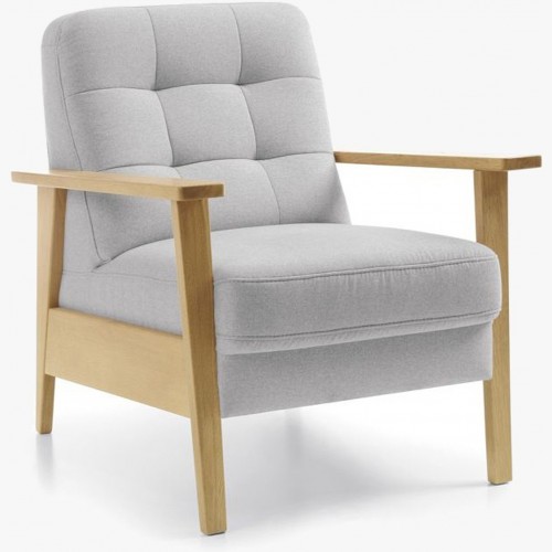 Fotel z drewnianymi podłokietnikami, Olaf - 1