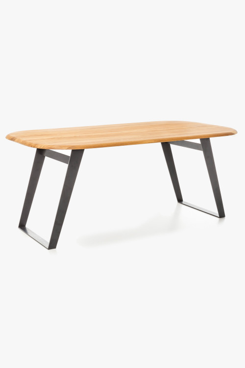 Stół z litego drewna DĄB z czarnymi nogami, OHIO 180 x 90 cm , {PARENT_CATEGORY_NAME - 1