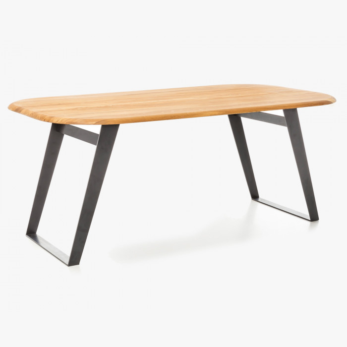 Stół z litego drewna DĄB z czarnymi nogami, OHIO 180 x 90 cm , {PARENT_CATEGORY_NAME - 1
