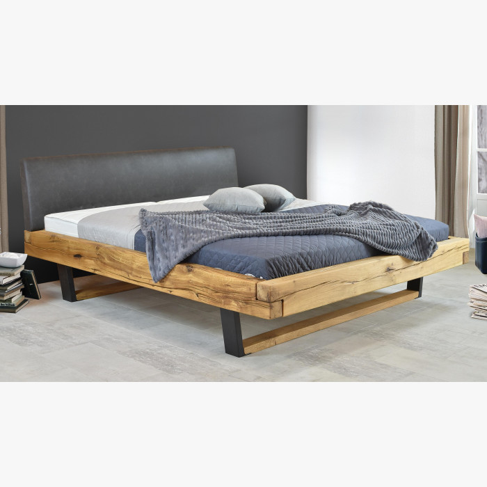Nowoczesne łóżko z litego dębu z metalowymi nogami, Laura 160 x 200 , {PARENT_CATEGORY_NAME - 2