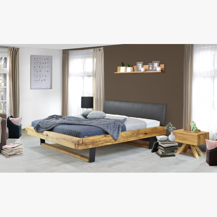 Nowoczesne łóżko z litego dębu z metalowymi nogami, Laura 160 x 200 , {PARENT_CATEGORY_NAME - 14