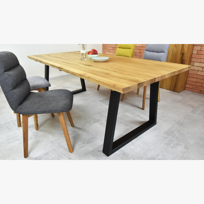 Luksusowy stół z litego drewna - czarne stalowe nogi, Torino 200 x 100 cm - 2