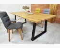 Luksusowy stół z litego drewna - czarne stalowe nogi, Torino 200 x 100 cm - 9