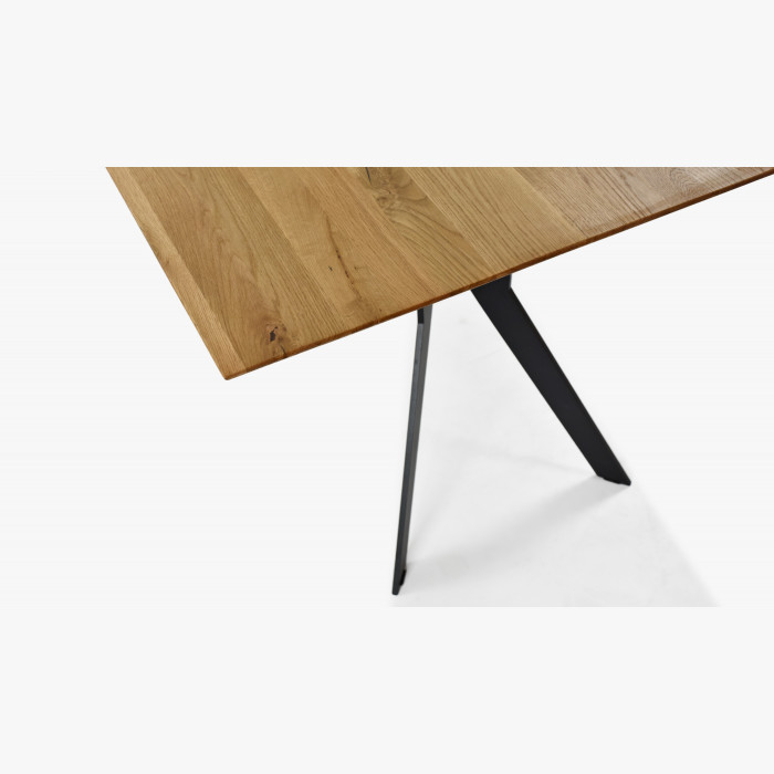 Stół jadalniany DĄB lite drewno, metalowe nogi Delta 160 x 90 cm , {PARENT_CATEGORY_NAME - 4