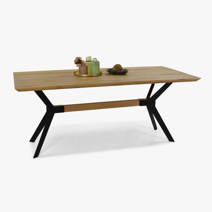 Stół jadalniany DĄB lite drewno, metalowe nogi Delta 160 x 90 cm , {PARENT_CATEGORY_NAME - 5