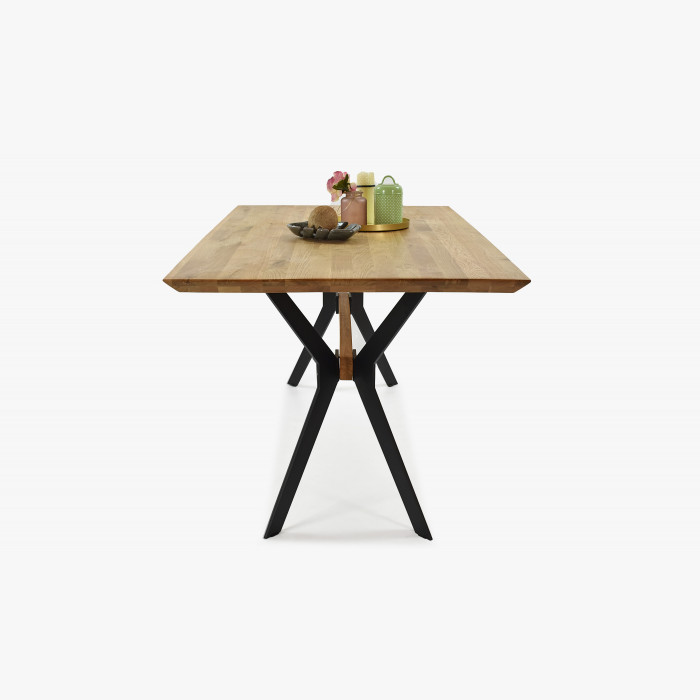 Stół jadalniany DĄB lite drewno, metalowe nogi Delta 160 x 90 cm , {PARENT_CATEGORY_NAME - 7