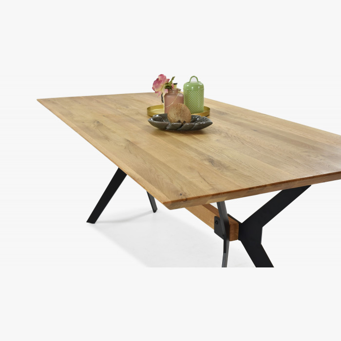 Stół jadalniany DĄB lite drewno, metalowe nogi Delta 160 x 90 cm , {PARENT_CATEGORY_NAME - 8