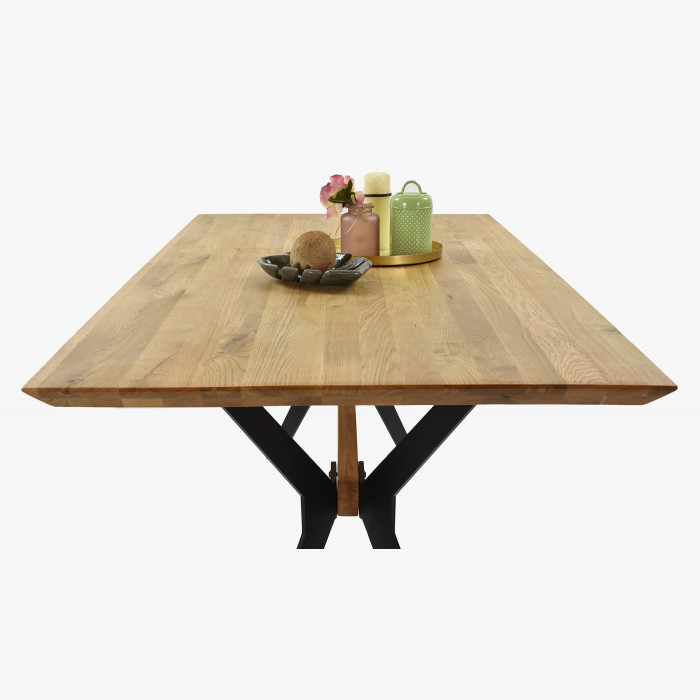 Stół jadalniany DĄB lite drewno, metalowe nogi Delta 160 x 90 cm , {PARENT_CATEGORY_NAME - 9