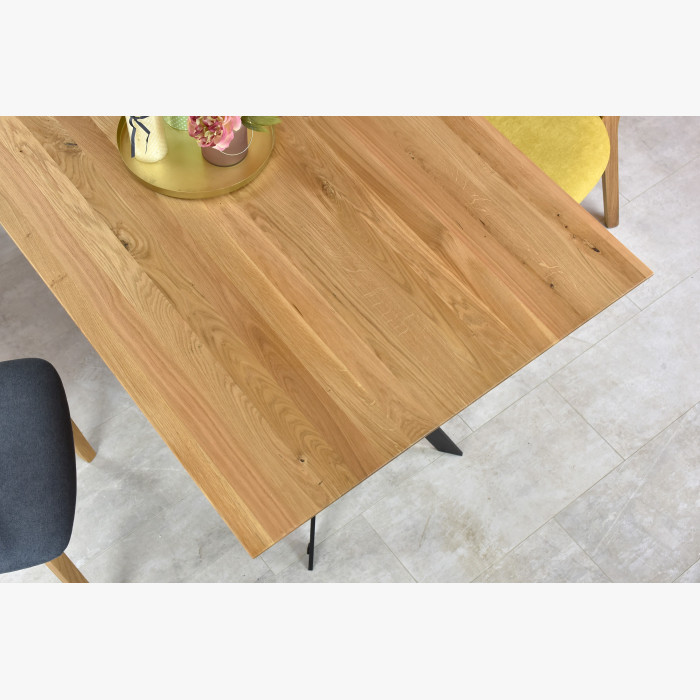 Stół jadalniany DĄB lite drewno, metalowe nogi Delta 160 x 90 cm , {PARENT_CATEGORY_NAME - 10
