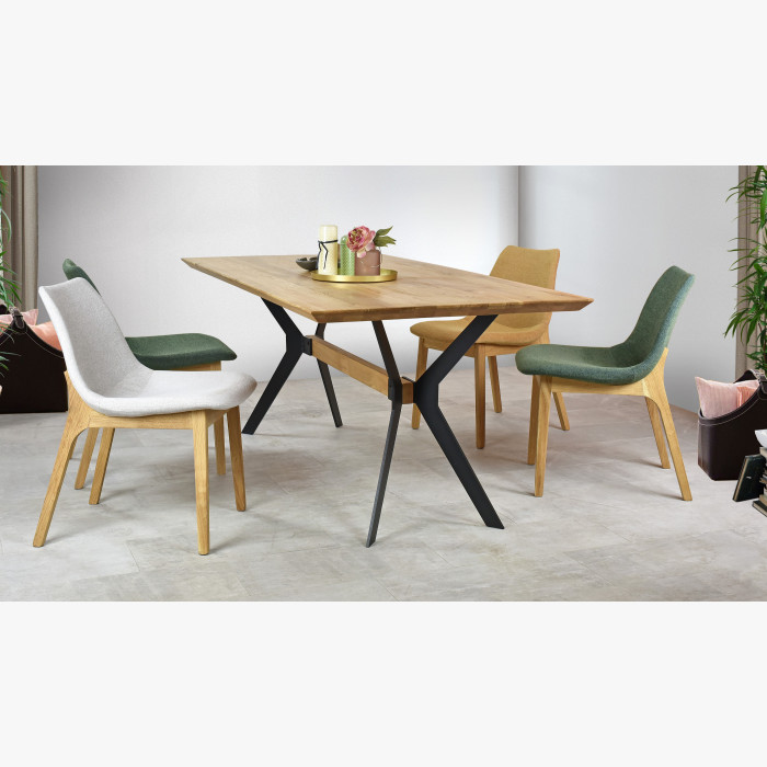 Stół jadalniany DĄB lite drewno, metalowe nogi Delta 160 x 90 cm , {PARENT_CATEGORY_NAME - 12