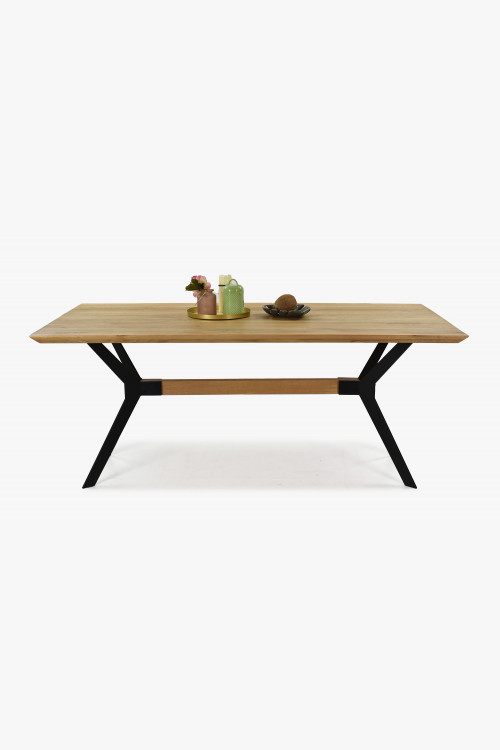 Stół jadalniany DĄB lite drewno, metalowe nogi Delta 200 x 100 cm - 1