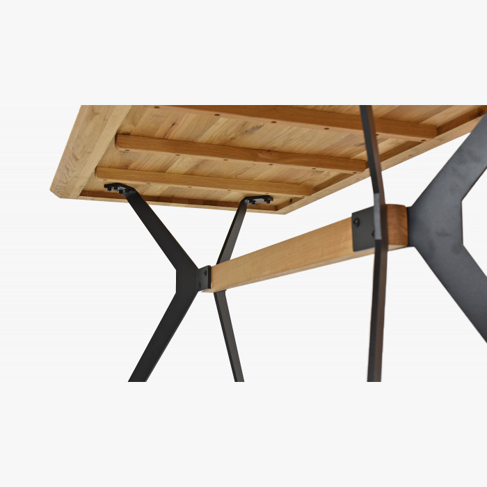 Stół jadalniany DĄB lite drewno, metalowe nogi Delta 200 x 100 cm , {PARENT_CATEGORY_NAME - 4