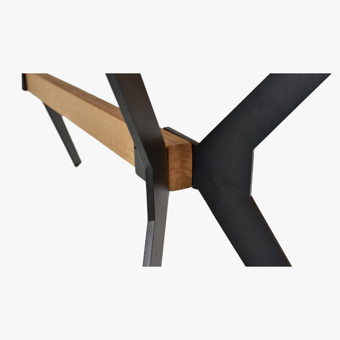 Stół jadalniany DĄB lite drewno, metalowe nogi Delta 200 x 100 cm , {PARENT_CATEGORY_NAME - 6