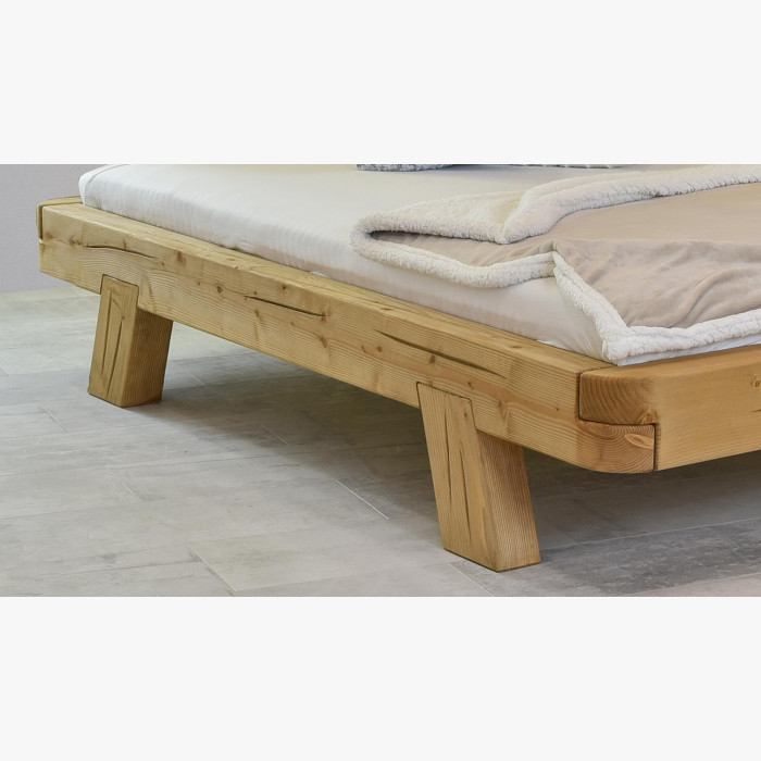Łóżko z drewnianych bali MIA świerk, zaokrąglone narożniki 160 x 200 cm , {PARENT_CATEGORY_NAME - 9