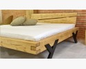 Łóżko designerskie z belek, nogi stalowe w kształcie litery Y, 180 x 200 cm , {PARENT_CATEGORY_NAME - 11