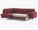 Sofa narożna - czerwona skóra naturalna, na nóżkach, narożnik Spectre po lewej stronie , {PARENT_CATEGORY_NAME - 3