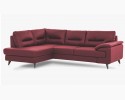 Sofa narożna - czerwona skóra naturalna, na nóżkach, narożnik Spectre po lewej stronie , {PARENT_CATEGORY_NAME - 1