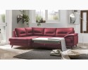 Sofa narożna - czerwona skóra naturalna, na nóżkach, narożnik Spectre po lewej stronie , {PARENT_CATEGORY_NAME - 6
