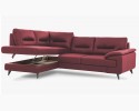 Sofa narożna - czerwona skóra naturalna, na nóżkach, narożnik Spectre po lewej stronie , {PARENT_CATEGORY_NAME - 4